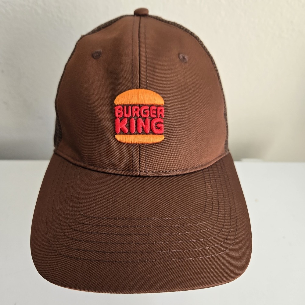 Vintage Burger King Employee Uniform Hat Brown Trucker Hat Snapback‎